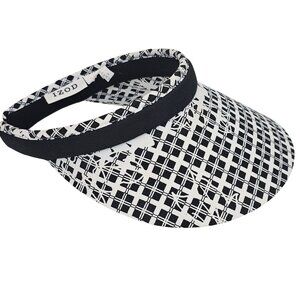 Ladies Golf Tennis Sun Visor Hat Black White Geometric Floral Athleisure IZOD OS